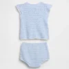 Conjunto de bebé con rayas de ganchillo