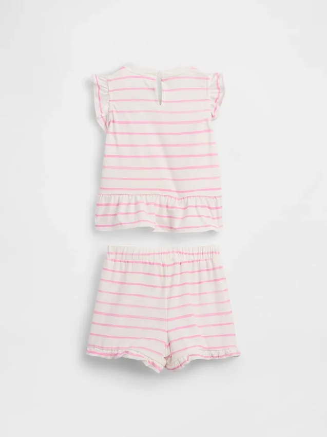 Conjunto de bebé con volantes de fresa