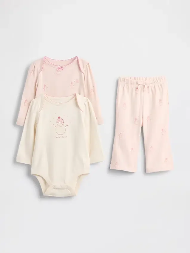 Conjunto de body de algodón orgánico para bebé (paquete de 3)