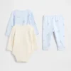 Conjunto de body de algodón orgánico para bebé (paquete de 3)