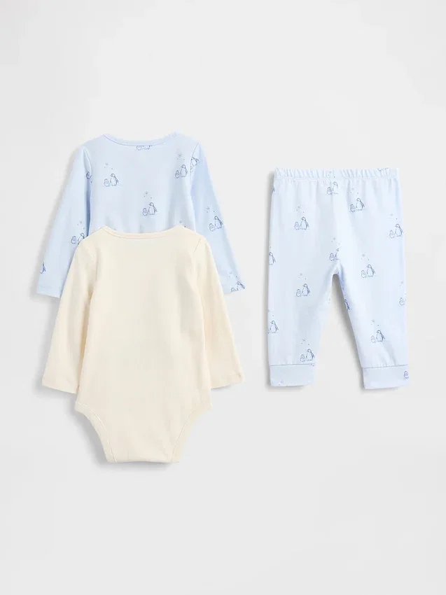 Conjunto de body de algodón orgánico para bebé (paquete de 3)