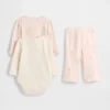 Conjunto de body de algodón orgánico para bebé (paquete de 3)