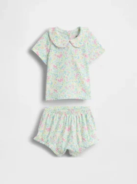 Conjunto de body Peter Pan de punto fino para bebé