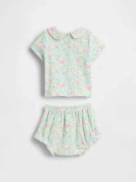 Conjunto de body Peter Pan de punto fino para bebé