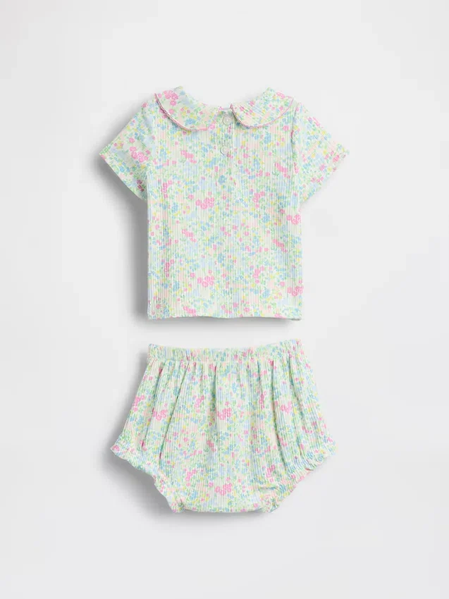 Conjunto de body Peter Pan de punto fino para bebé