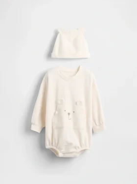 Conjunto de body y gorrito «Baby Softspun Bear Bubble»
