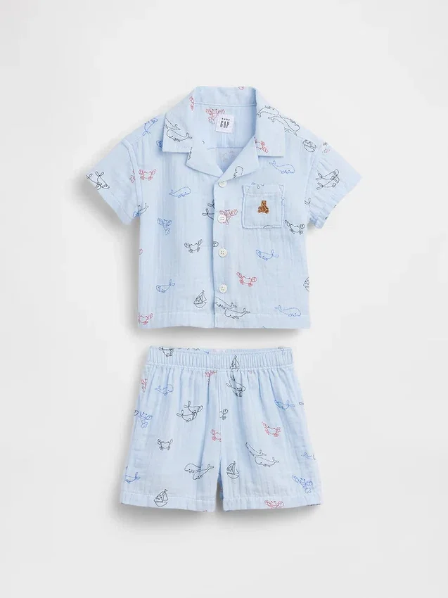 Conjunto de cabana de gasa de algodón para bebé