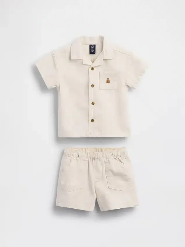 Conjunto de camisa con bolsillo para bebé