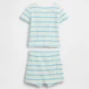 Conjunto de camiseta Henley y shorts tipo waffle para bebé
