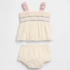 Conjunto de camiseta sin mangas bordada para bebé