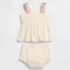Conjunto de camiseta sin mangas bordada para bebé