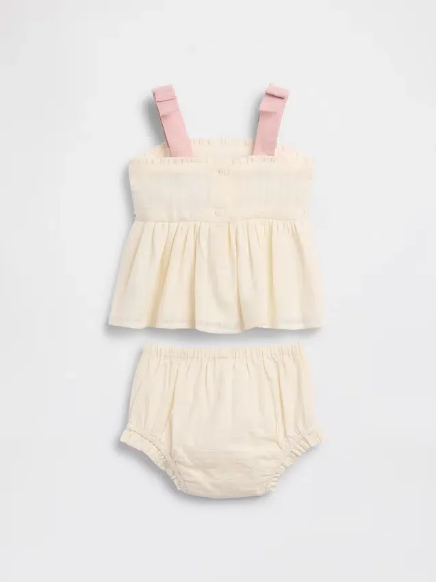 Conjunto de camiseta sin mangas bordada para bebé