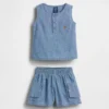 Conjunto de denim con bolsillo para bebé