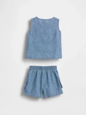 Conjunto de denim con bolsillo para bebé