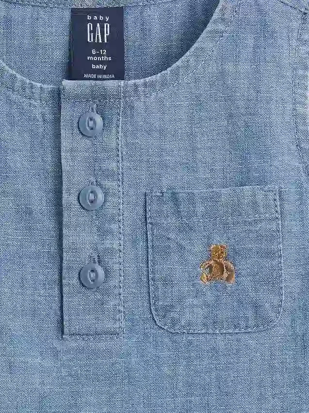 Conjunto de denim con bolsillo para bebé