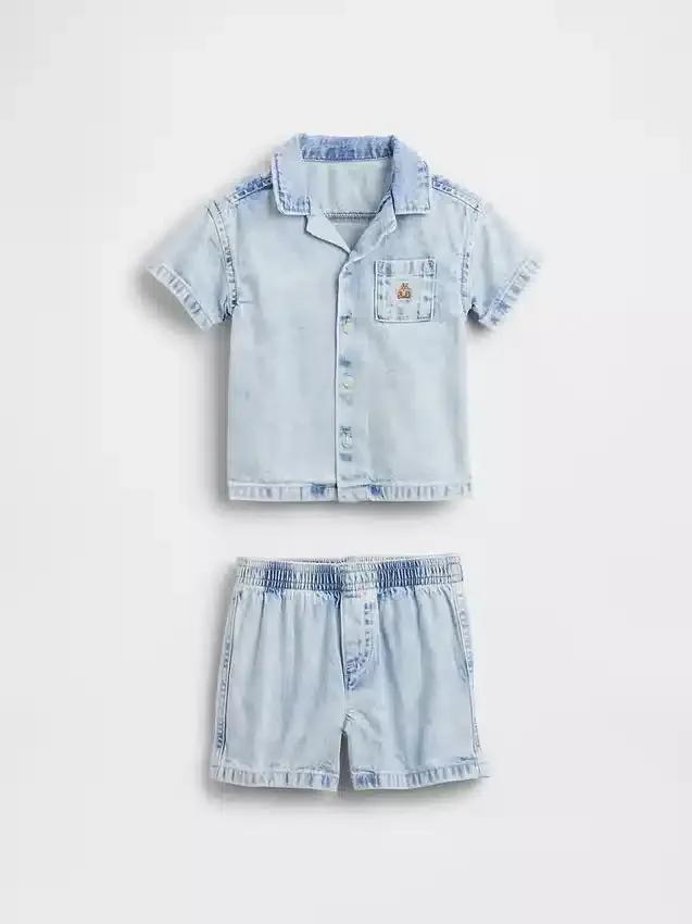 Conjunto de denim para bebé