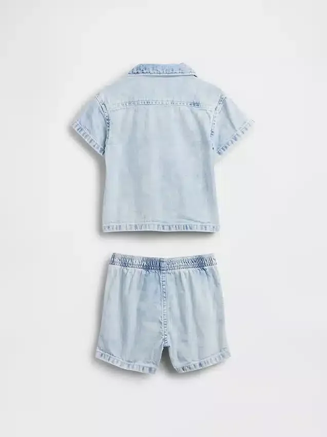 Conjunto de denim para bebé