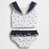 Conjunto de dos piezas de baño estilo marinero para bebés y niños pequeños