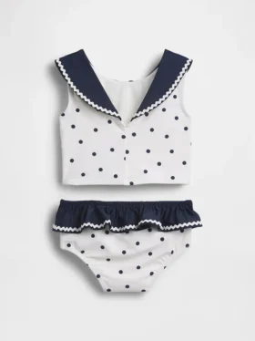 Conjunto de dos piezas de baño estilo marinero para bebés y niños pequeños