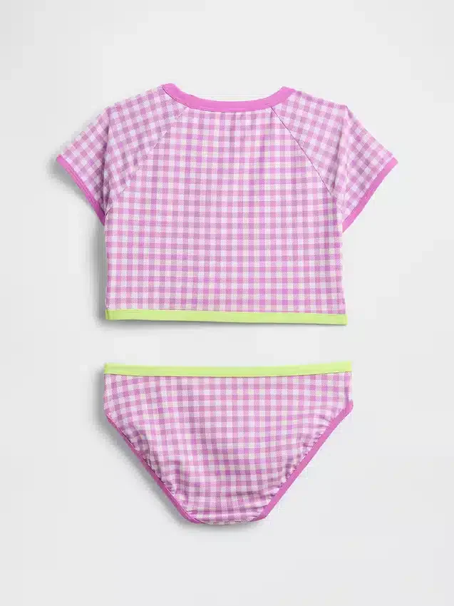 Conjunto de dos piezas de traje de baño con camiseta protectora para niños