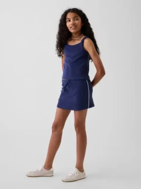 Conjunto de falda-pantalón de rizo para niños