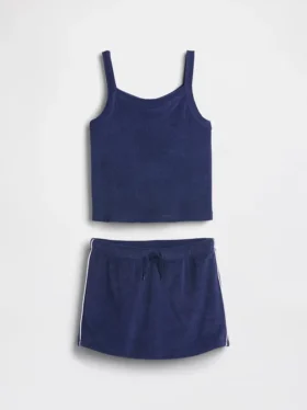Conjunto de falda-pantalón de rizo para niños