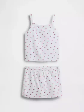 Conjunto de falda-pantalón de rizo para niños