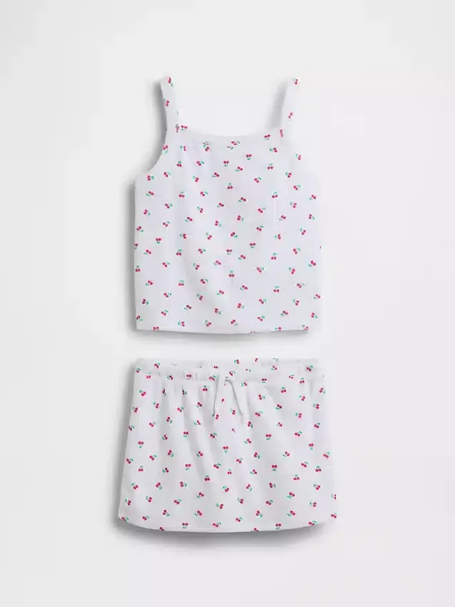 Conjunto de falda-pantalón de rizo para niños