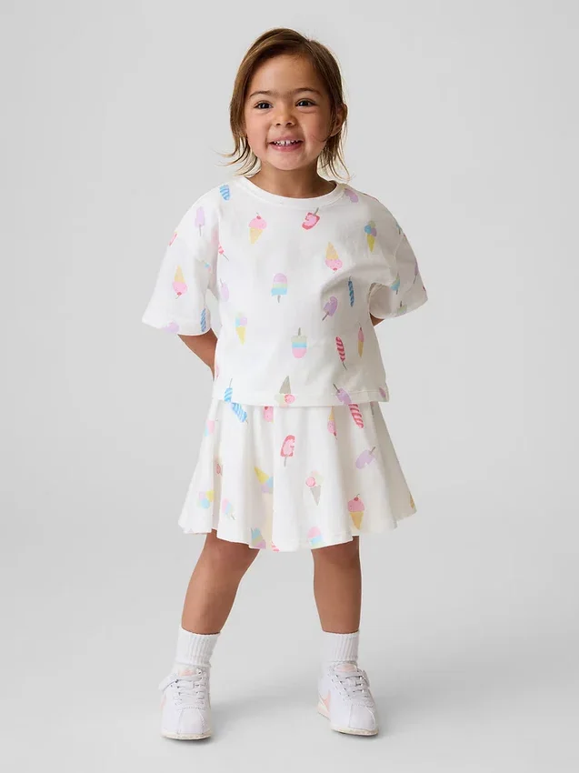Conjunto de falda-pantalón para bebés y niños pequeños