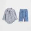 Conjunto de franela y pana para bebé