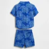 Conjunto de gasa de algodón con estampado floral para bebés y niños pequeños