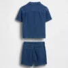Conjunto de gasa de algodón estilo denim para bebés y niños pequeños