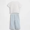Conjunto de gasa de algodón para bebé estilo Henley
