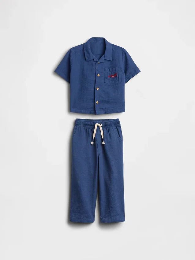 Conjunto de gasa de algodón para bebés y niños pequeños