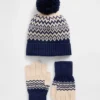 Conjunto de gorro y guantes Fair Isle para niños de CashSoft