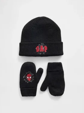 Conjunto de gorro y manoplas con el logotipo de Spider-Man para bebés y niños