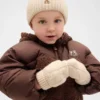 Conjunto de gorro y mitones de punto trenzado CashSoft para Bebé y Niño