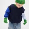 Conjunto de gorro y mitones de punto trenzado CashSoft para Bebé y Niño