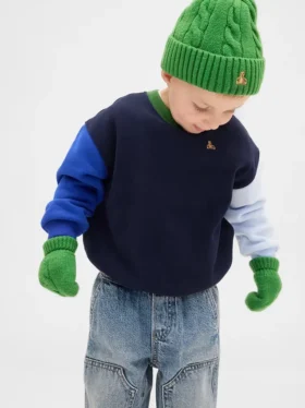 Conjunto de gorro y mitones de punto trenzado CashSoft para Bebé y Niño