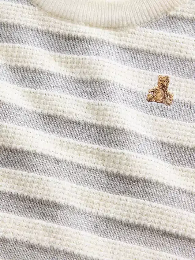 Conjunto de jerséu a rayas para bebé