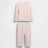 Conjunto de jerséu con bordes festoneados para bebé
