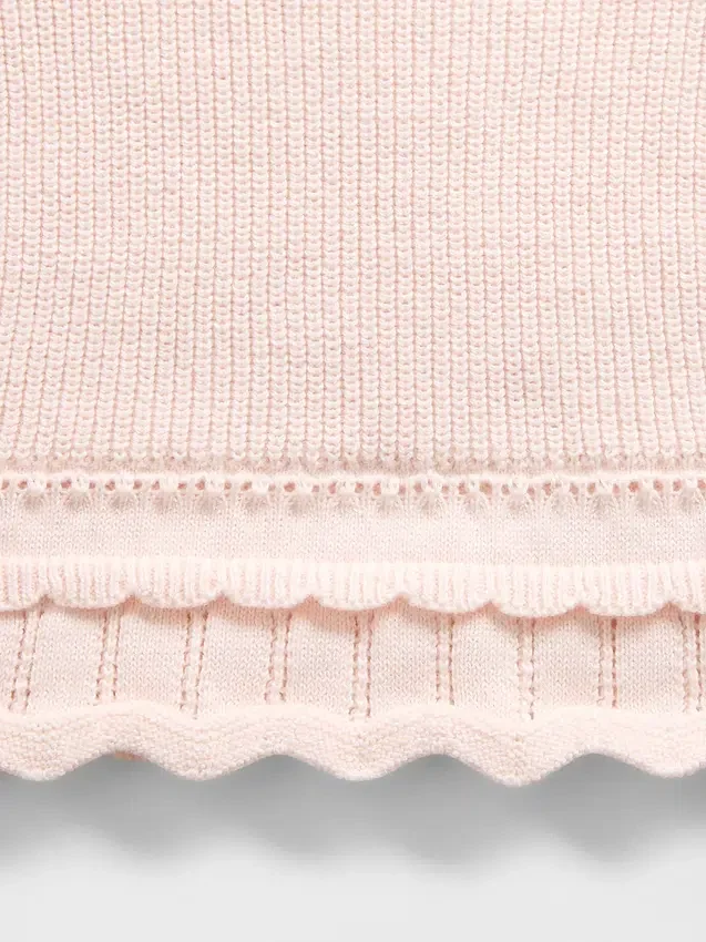 Conjunto de jerséu con bordes festoneados para bebé