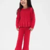 Conjunto de jerséu de punto trenzado para bebés y niños