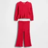 Conjunto de jerséu de punto trenzado para bebés y niños