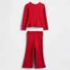 Conjunto de jerséu de punto trenzado para bebés y niños
