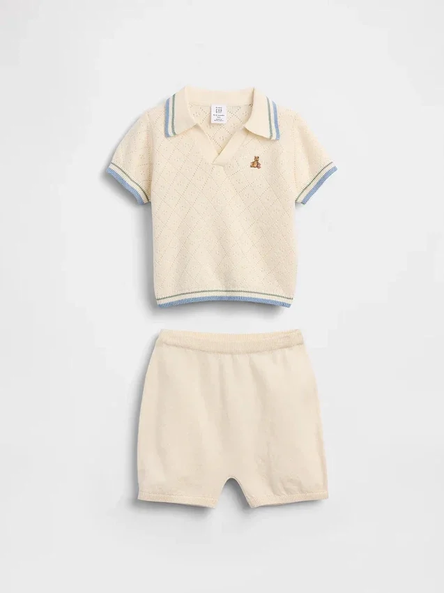 Conjunto de jerséu polo para bebé