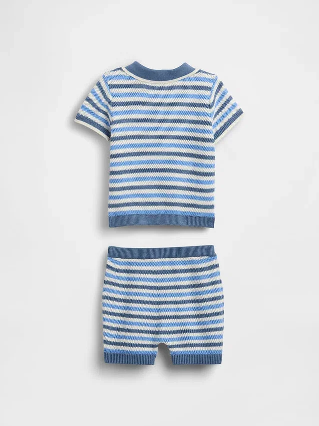 Conjunto de jerséu polo para bebé