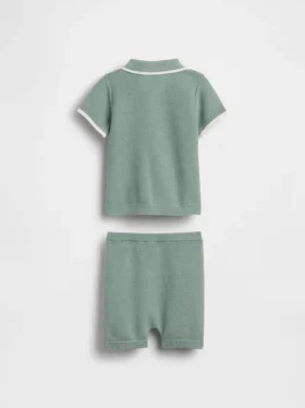 Conjunto de jerséu polo para bebé
