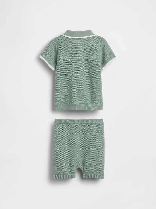 Conjunto de jerséu polo para bebé