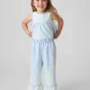 Conjunto de mezclilla con ojales para bebés y niños pequeños